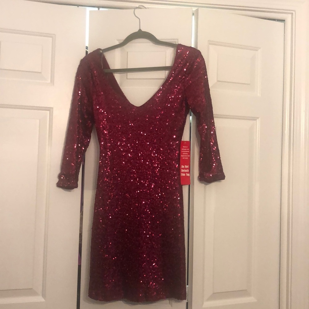 Maroon Sequin Dress
